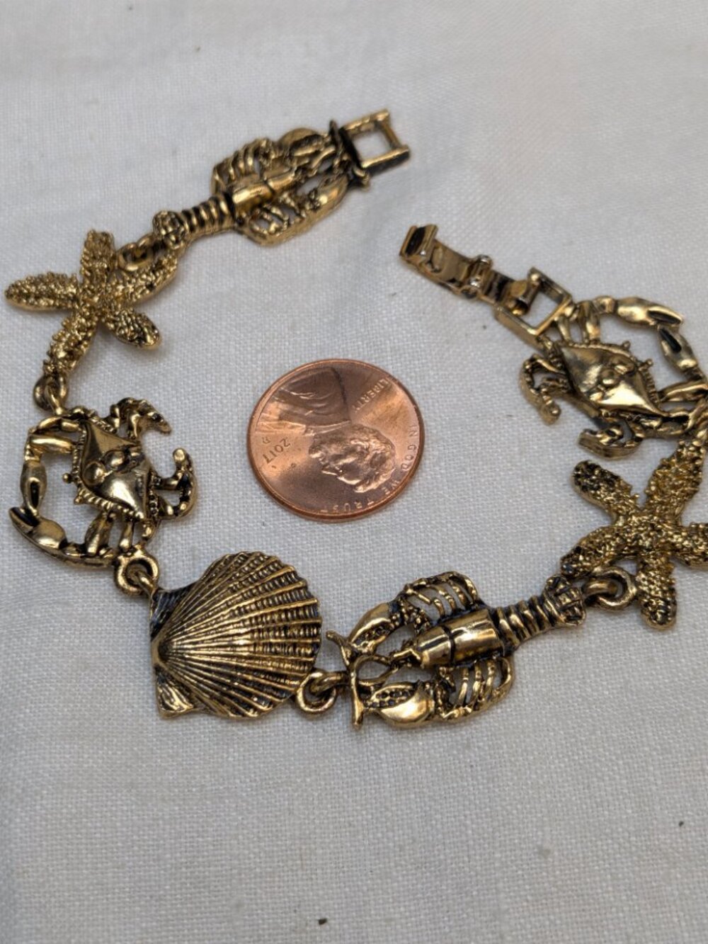 Antiqued Gold Sea Creature Bracelet – 6.5